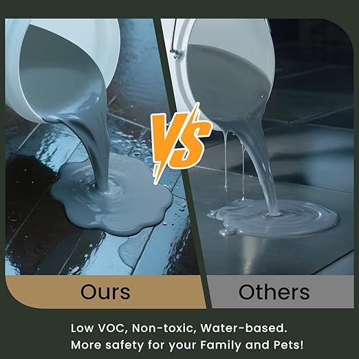 Waterproof Sealant, ORIENTAL YUHONG 1 Gallon Acrylic Coating Sealant, UV Defense, Elastomeric Roof Coating Sealer for Roof Leaks Repair, Concrete, Wall Repair Indoor and Outdoor (Gray)