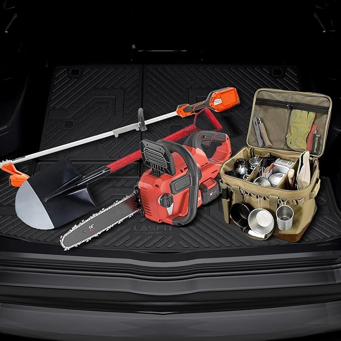 LASFIT Floor Mats for Toyota Highlander 2019-2014(Not for Hybrid), All Weather TPE Cargo Mats Floor Liner for Highlander LE/Limited/SE/XLE, Black(Not fit 2nd Row Bench Seating).