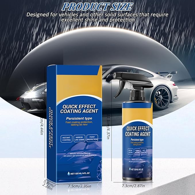 Car Quick Effect Coating Agent Spray, Car Scratch Wax Coating Spray, Suitable for All Cars (2PCS)