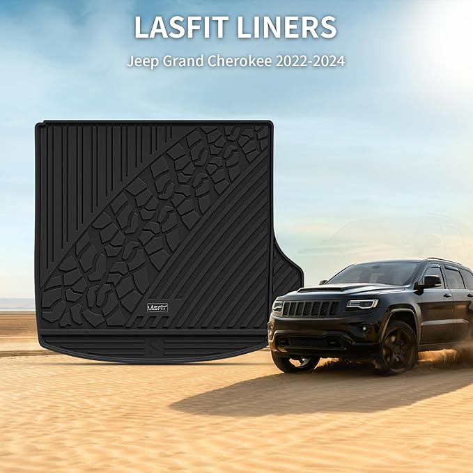LASFIT Trunk Mat for Jeep Grand Cherokee WL 2022-2025 5-Seat (Include 4xe, NOT for L) All Weather TPE Custom Fit Cargo Mat Trunk Liner Cargo Liner, Black