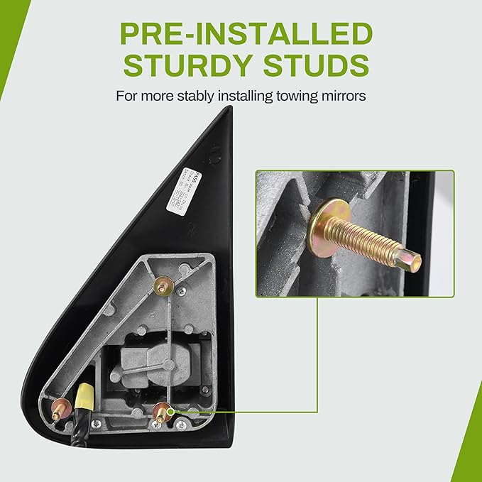 AUTOSAVER88 Towing Mirrors Compatible with 2003-2006 Silverado 1500 2500 3500 Tahoe Suburban Avalanche GMC Sierra Yukon Cadillac Escalade Power Heated LED Turn Signal Manual Telescoping Folding Chrome