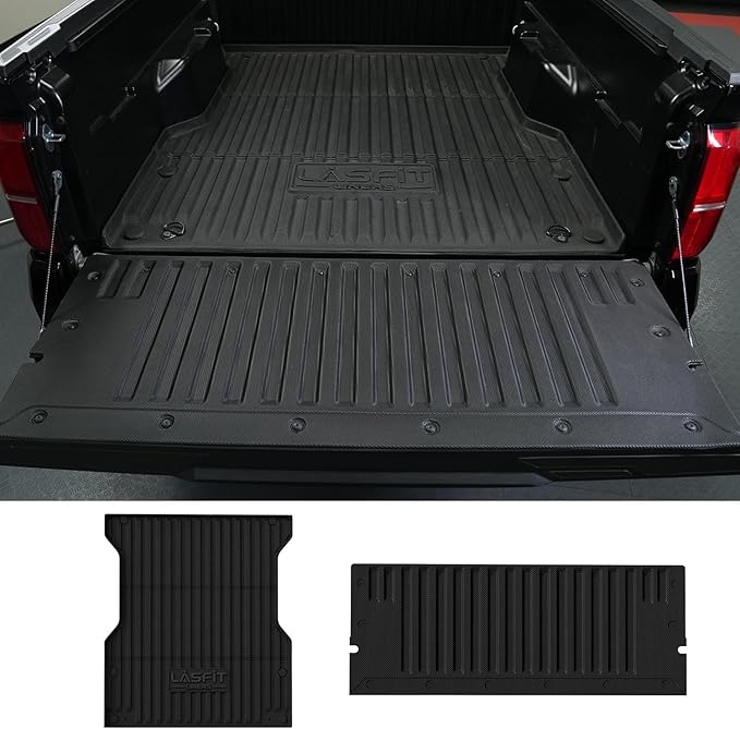 LASFIT Tailgate Mat for Toyota Tacoma 2024-2026 (Not Fit Drop-in Liners), All Weather Truck Tailgate Liner for Tacoma TPE Tailgate Protector Liner Tacoma 2024 2025 2026 Accessories, Black