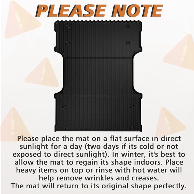 TripleAliners Truck Bed Mat Compatible with 2022 2023 2024 2025 2026 Toyota Tundra Accessories 6.5FT Vehicle Liner Perfectly Flush All Weather Protection TPE Heavy Duty Pickup Car Bed Cargo Mat