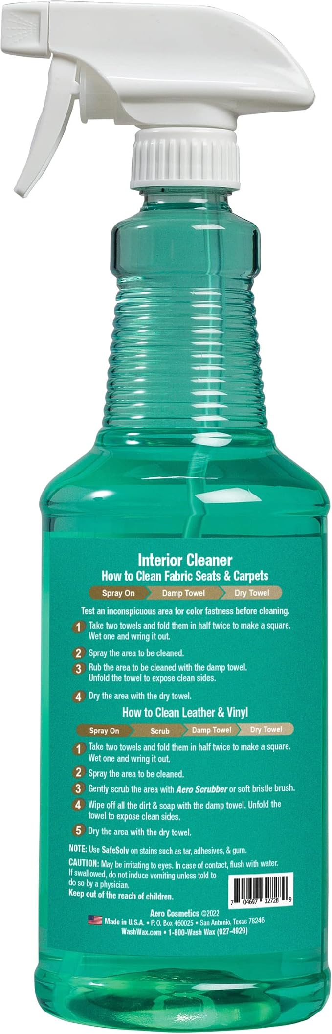 Interior Cleaner, Carpet Cleaner, Seat Cleaner, Fabric Cleaner, 32 Fl oz. Aircraft Quality for Car, RV, & Aircraft, Meets Boeing and Airbus Specs