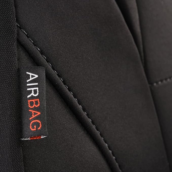 CAR PASS Neoprene EVA Waterproof car seat Covers Front Seats Only, Universal fit for SUV Vehicles Automotive with 5mm Composite EVA Inside,Airbag Compatible (Two Seats, Black and Black)