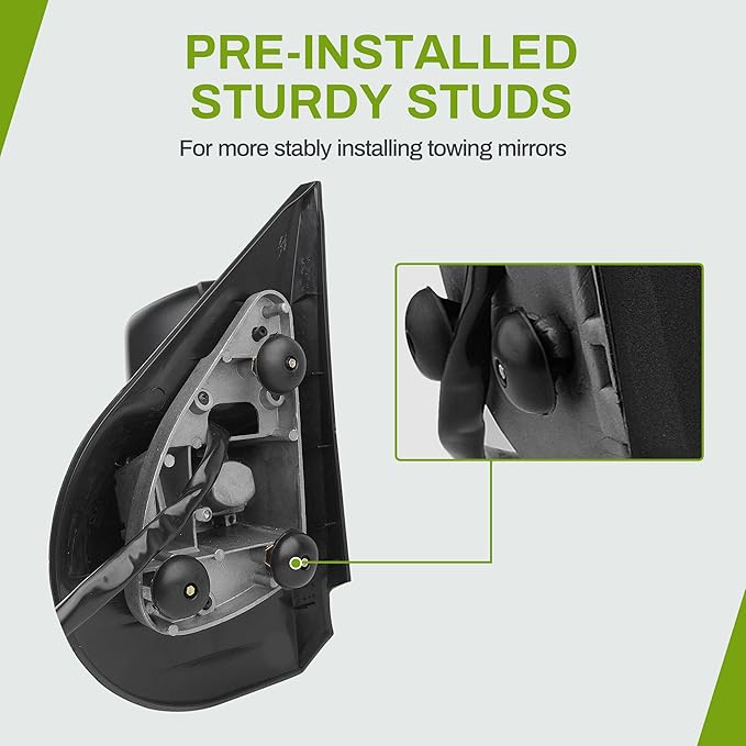 AUTOSAVER88 Towing Mirrors Compatible with 2007-2013 Silverado 1500 2500 3500 Tahoe Suburban Avalanche GMC Sierra Yukon Cadillac Power Heated LED Turn Signal Light Manual Telescoping Folding Black