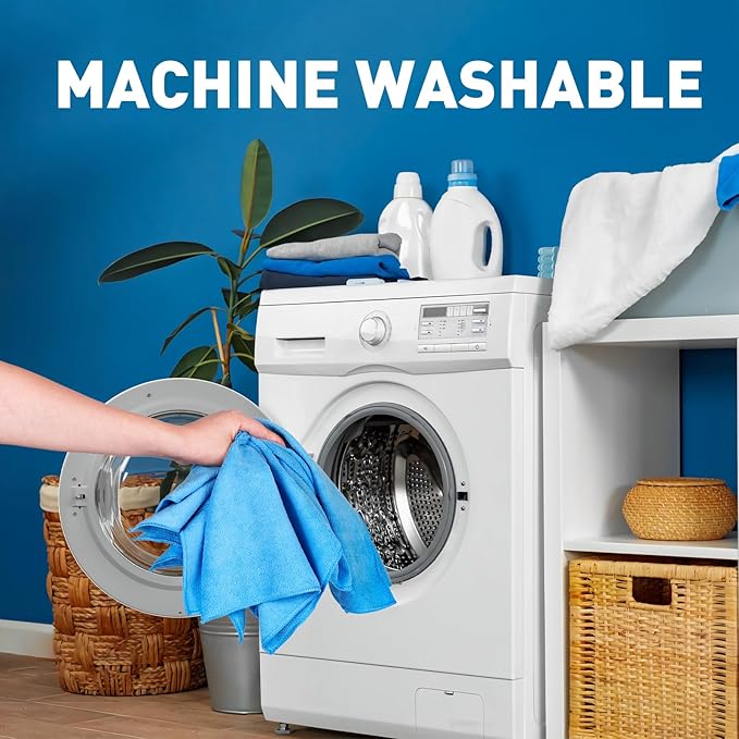 Microfiber Towels Bulk-400 Pack, Cleaning Cloths, Microfiber Towels for Cars, Cleaning Rags Blue (12x12 inches)