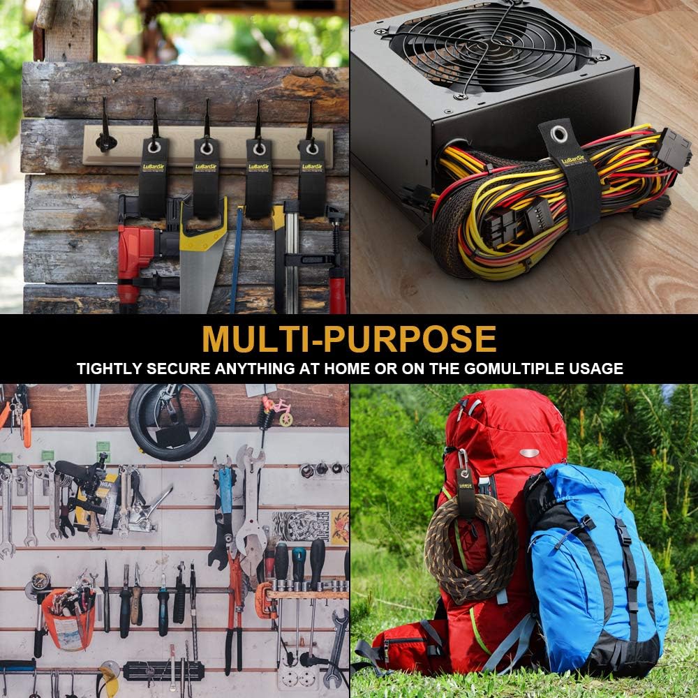 LuBanSir Extension Cord Holder, Assorted 9 Pack (10"/13"/17") Extension Cord Organizer for Garden Hose Storage and Garage Wall Organization