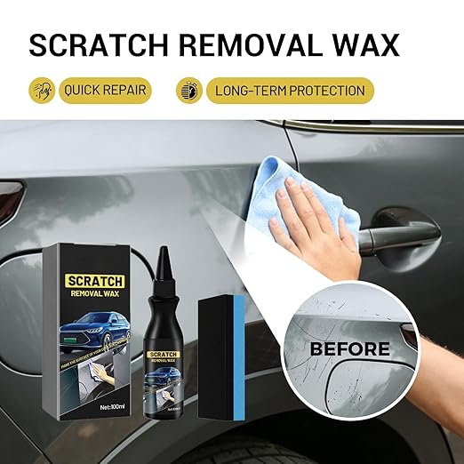 Scratch Remover for Vehicles, Upgrade Car Scratch Remover for Deep Scratches, Car Paint Scratch Repair Scratch Remover Kit with Wipe and Sponge (2pc) 