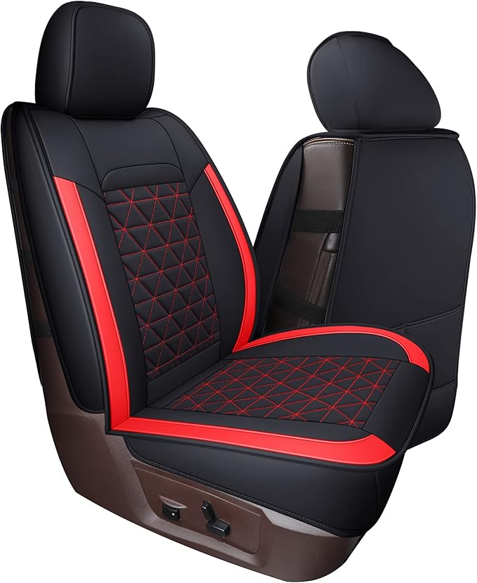 Coverado Seat Covers for Dodge Ram, Waterproof Front Car Seat Covers for Truck Compatible with 2002-2025 Dodge Ram 1500 2500 3500 Crew Double Mega Quad Cab(Red)