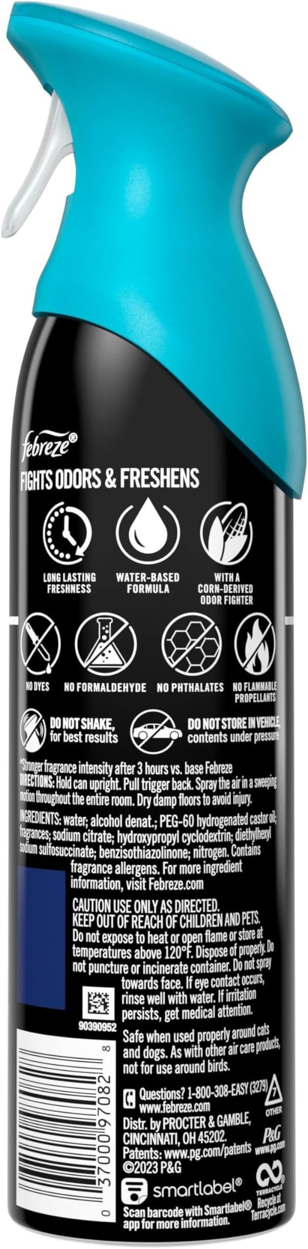 Febreze Air Freshener Spray, Unstopables Fresh, Odor Fighter for Strong Odor, 8.8 Oz, Pack of 6