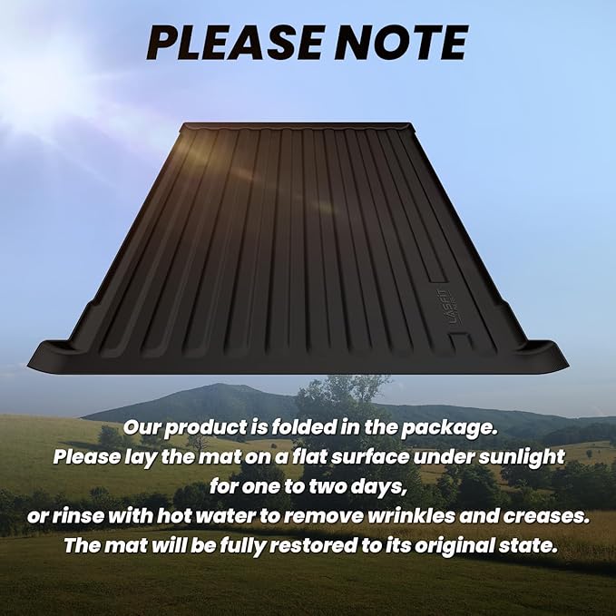 LASFIT 5FT7 Truck Bed Mat with Rambox for Ram 1500 2009-2025 2026 & RAM 1500 Classic 2019-2024 Short Bed (5.7 FT / 67.4inches), All Weather Custom Fit Truck Cargo Bed Liner, Black