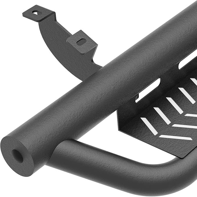 Running Boards Side Steps Compatible with 2007 2008 2009 2010 2011 2012 2013 2014 Toyota FJ Cruiser, Bolt-on Nerf Bar Step Bars, Heavy-Duty Steel Two Stairs Design (Black Steel, Star Logo)