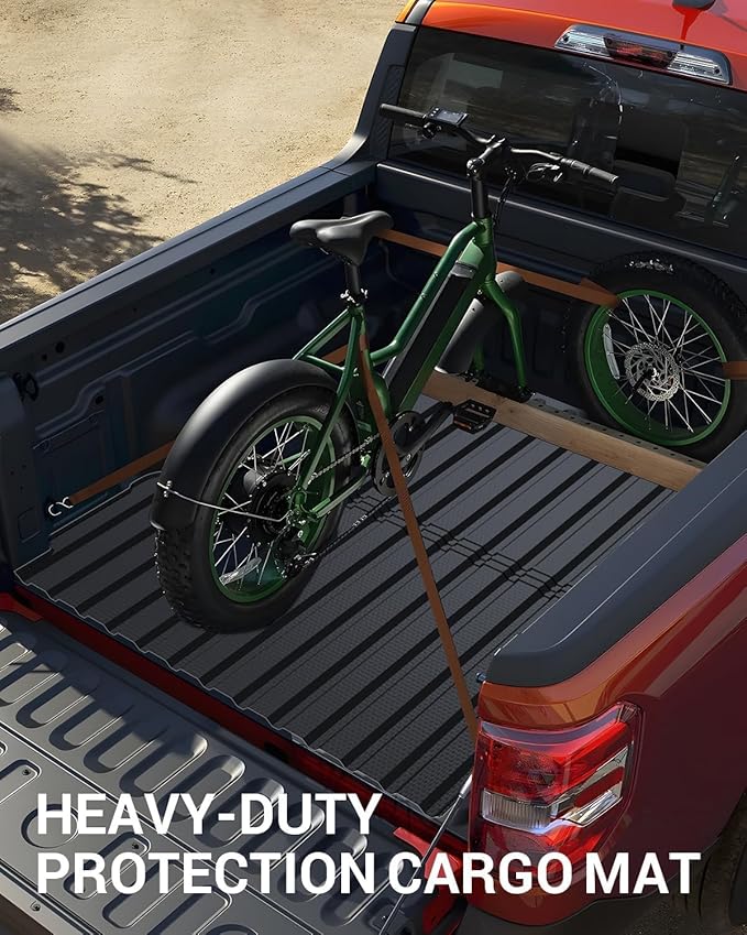 Ecarzo Truck Bed Mat Compatible with 2025 2024 2023 2022 Ford Maverick Accessories 4.5FT, All-Weather Protection TPE Cargo Liner with Heavy Duty Non-Slip Surface, Durable Pickup Car Bed Cargo Mat