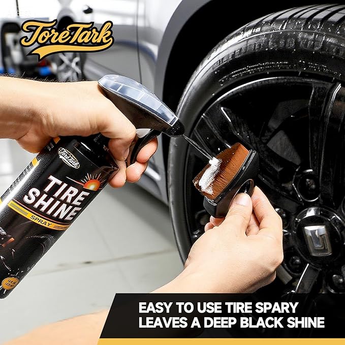 Tire Shine Spray,16OZ Durable Wet Tire Dressing,No Sling/Non-Greasy for Black Tire/Wheel, Long Lasting UV Protection for Car, Truck & SUV Easy to Apply