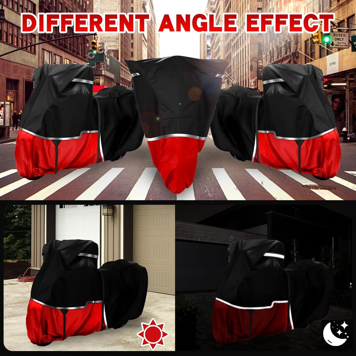 420D Trike Motorcycle Cover Suitable for freewheeler, Tri Glide, and CVO Version All Weather Protection Waterproof Motorcycle Cover Easy to Clean Tear-Resistant Suitable for Outdoor Protection