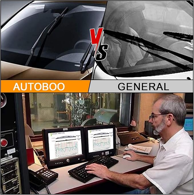AUTOBOO 26" and 21" Windshield Wipers Blades (Pack Of 2),OEM Quality Premium All-Seasons Wiper blades,Stable and Quiet Armor wiper blades