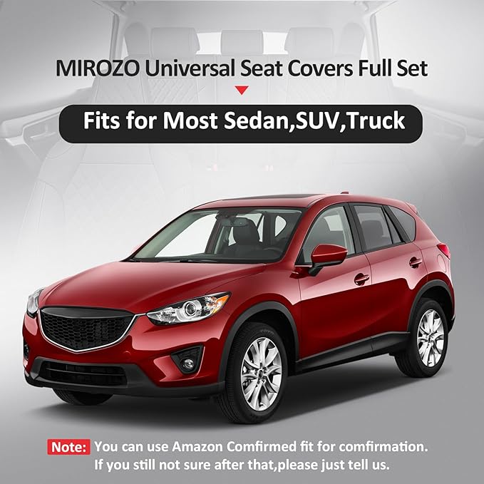 MIROZO Seat Covers for Car,Waterproof Seat Cover Full Set Vehicle Cushion Cover Automotive Seat Protector Breathable Universal Fit for Most Sedan, Truck and SUV for Tacoma Rogue CX5 Chevy
