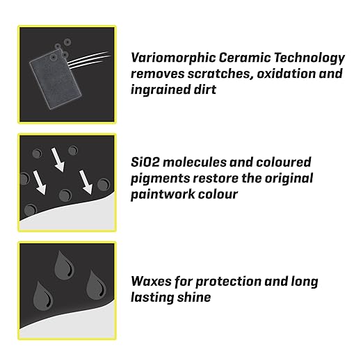 T-Cut Color Fast Black Polish, Car Scratch Remover & Paintwork Restorer, 17 fl oz – 3-in-1 Removes Scratches & Swirls, Restores Color & Protects Paint with Ceramic Wax