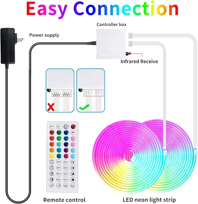 100ft LED neon Lights with Remote APP Control IP65 Waterproof Flexible Neon LED Strip Lights 24v RGB LED neon Rope Lights for Bedroom Room Outdoors Decor(2 Rolls of 50ft