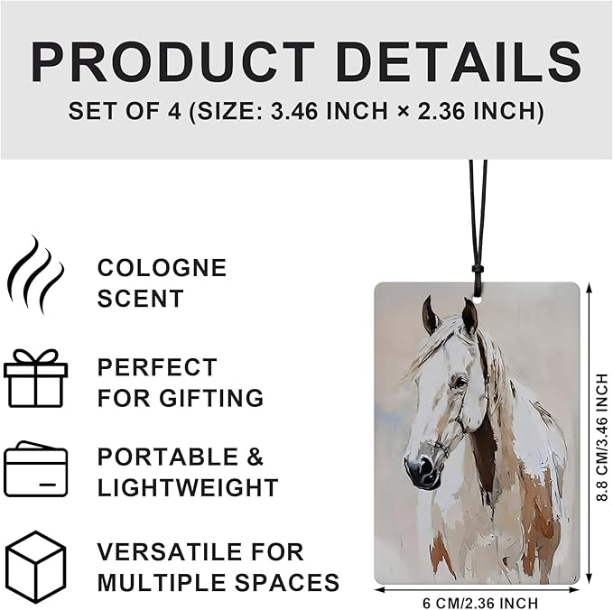 Trendy Western Cowgirl Car Air Freshener 4 Pcs, Retro Horse Cowgirl Boots Bow Hanging Air Freshener for Cars Closet Drawer Books Bathroom Office, Girly Car Accessories Mirror Decor for Women