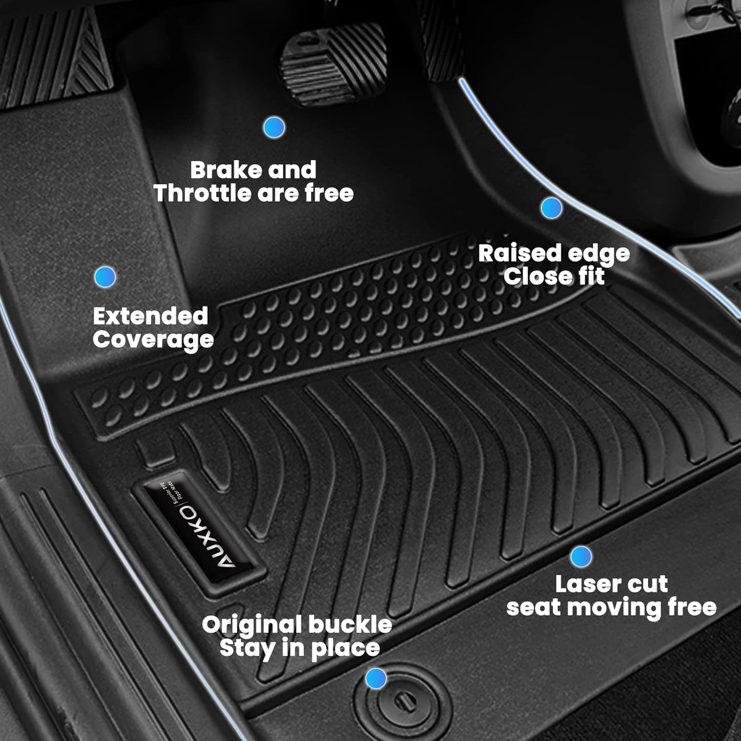 Auxko All Weather Cargo Liner Fit for Honda CR-V(Include Hybrid) 2023 2024 2025 2026 Upper Position TPE Rubber Trunk Mat CRV Accessories All Season Guard Odorless Anti-Slip Cargo Mat Black