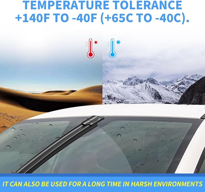 Gavimnal® 15"+15" Silicone Wiper Blades Replacement For 2007 2008 2009 2010 2011 2012 2013 2014 2015 2016 2017 Jeep Wrangler/2018 Wrangler JK,All-Season Front Windshield Wiper Blades(Set of 2)