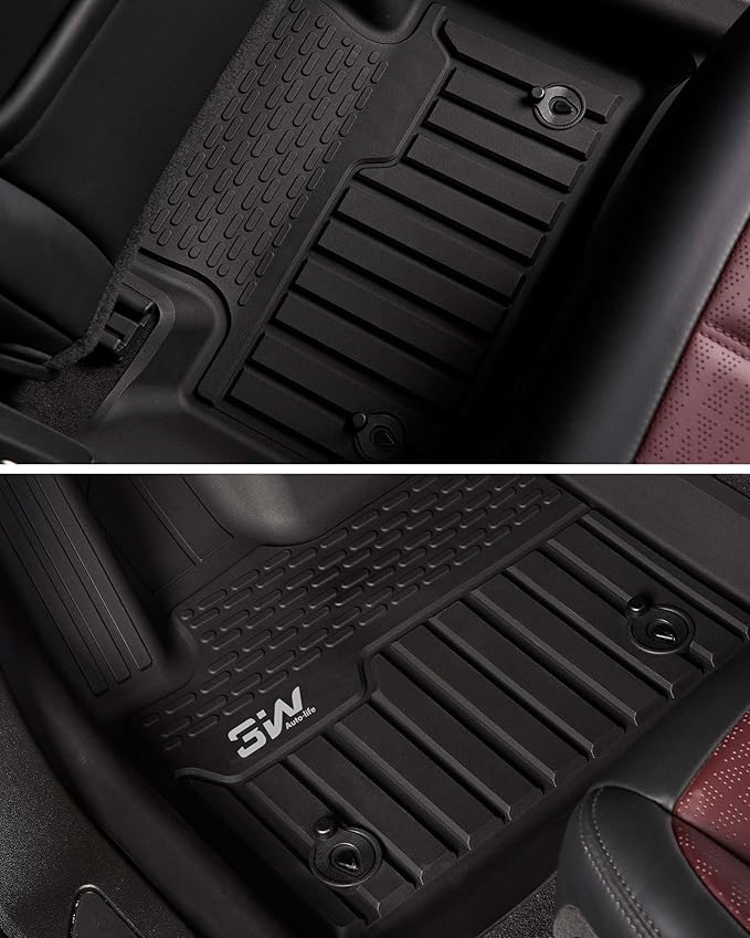 3W Floor Mats Fit for 2024 2025 Chevrolet Chevy Equinox EV (Non Fuel), TPE All Weather Custom Fit for Chevrolet Equinox EV (Non Fuel) Accessories 1st and 2nd Row Full Set Car mats