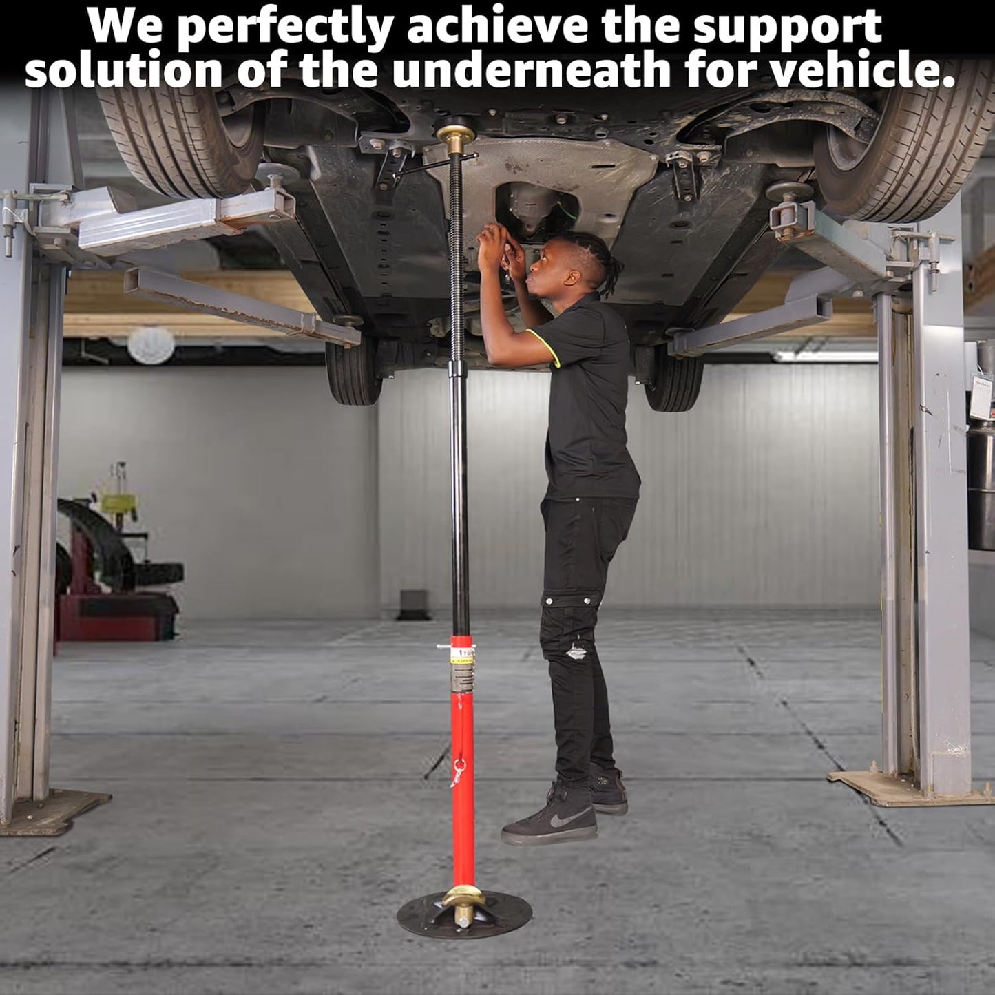 BESTOOL 1-Ton (2000Ibs) Underhoist Support Stand with Handle, Adjustable Height 30.7'' to 70.8'', Multi-Functional Topped Adapter, Easy Switching, Supporting Vehicle Components(US Patented)