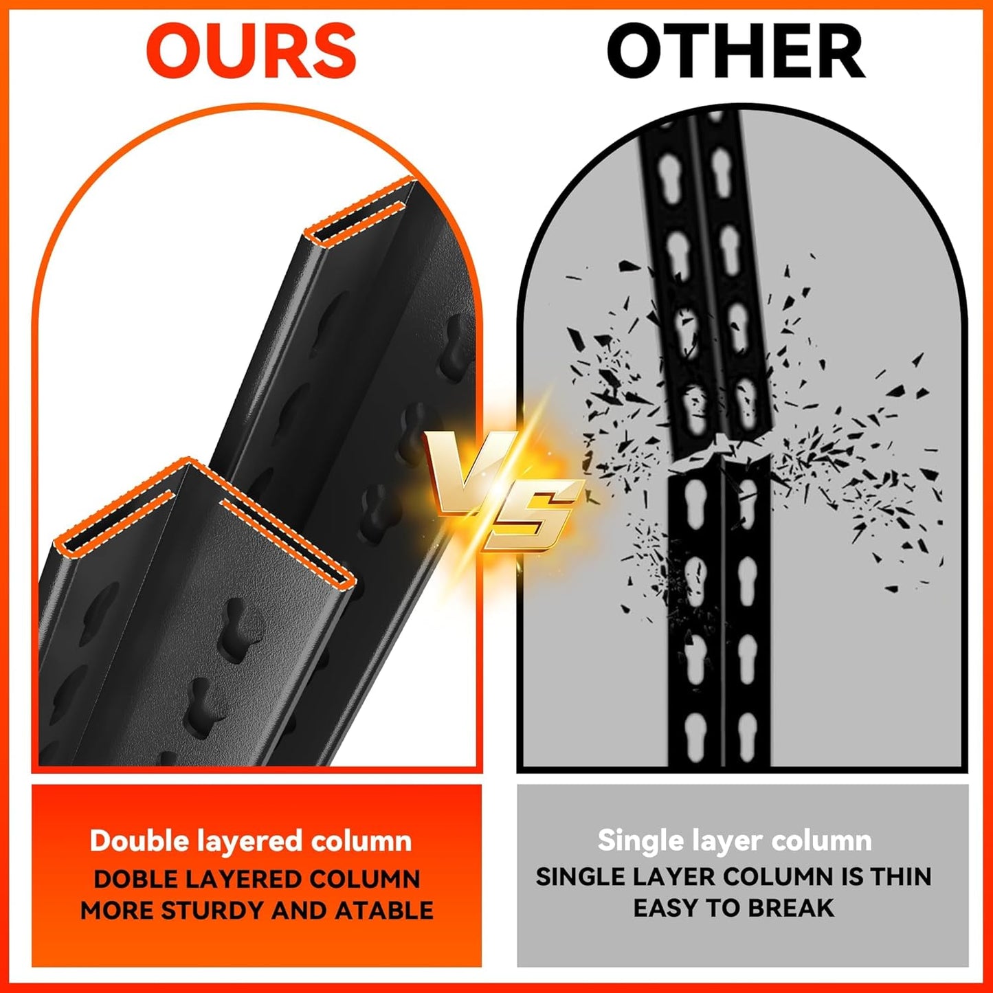 72"H Garage Shelving 3000LBS Capacity Heavy Duty Garage Storage Shelves, Adjustable 5 Tier Metal Industrial Shelf Rack for Kitchen, Utility Room, Warehouse and Basement, Black (16''Dx40''Wx72''H)