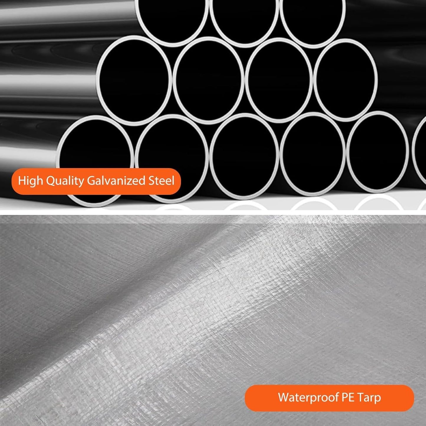 Heavy Duty Carport 13x25 FT Oversized Portable Garage with 4 Doors & 4 Windows, Reinforced Frame, All Weather Protection Outdoor Shelter Canopy for Cars, Boats, Trucks, BBQ and Gatherings (Yellow)