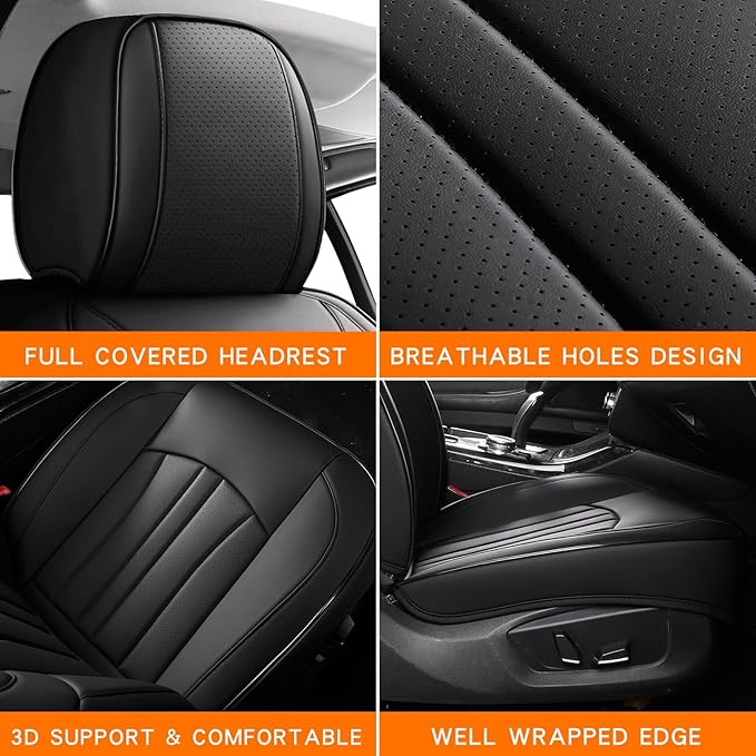Front Car Seat Covers,Car Seat Protector Waterproof,Seat Covers Front Set, Car Seat Protectors,Automotive Seat Covers Fit for Most Cars Black