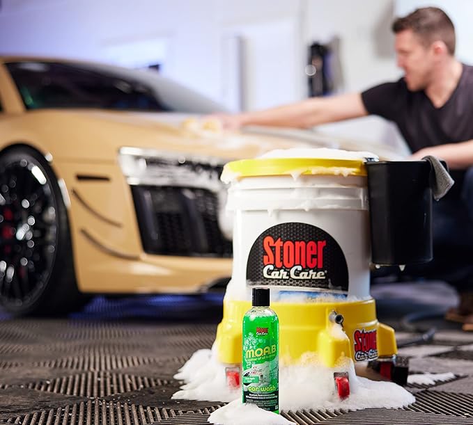 Stoner Car Care 91604 16-Ounce Mother of All Bubbles M.O.A.B. High Foaming Car Wash for Foam Cannons, Foam Guns, or Bucket Washes, Safe on Car Wax and Sealant Coatings, Green Apple Scent, Pack of 2