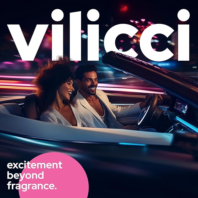 Vilicci Car Air Freshener | Luxurious Hanging Diffuser | Premium Hanging Car Diffuser | Long Lasting Fragrance for Auto | 1 Bottle of Car Scent (1 Count (Pack of 1), Champagne & Soiree)