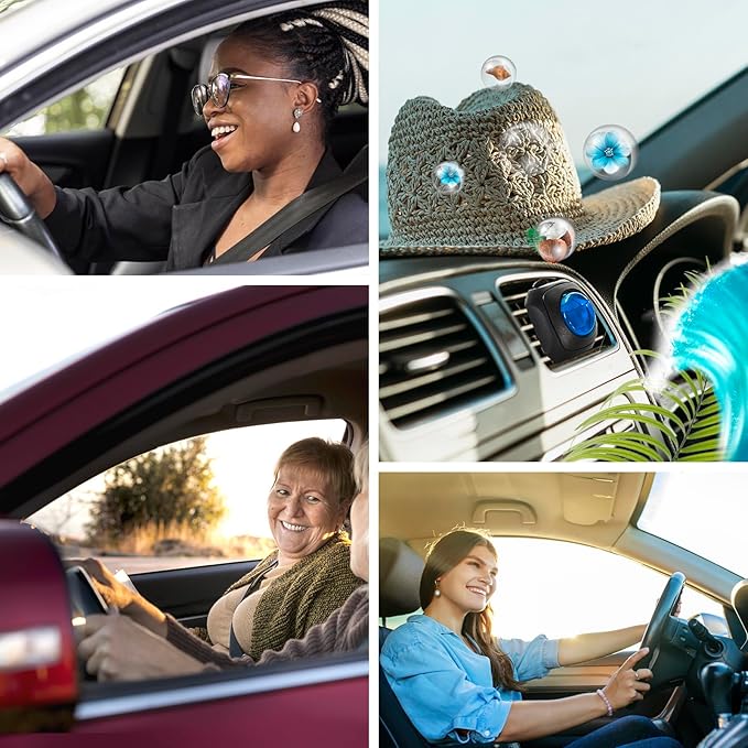 Car Air Fresheners, Ocean, 6-Pack, 4ml Each, Car Fresheners for Women Men, Long Lasting Air Freshener for Car Vent Clips, Car Refresher