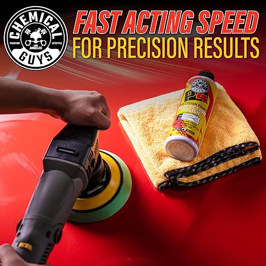 Chemical Guys C4 & P4 Clear Cut Correction Compound and Precision Paint Perfection Polish Combo - Removes Scratches, Swirls, Towel Marks, and Etching, Restores Gloss - 2 x 16 oz