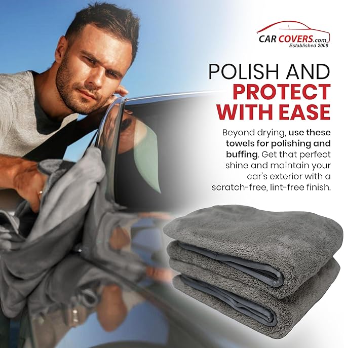 AllGuard Platinum Microfiber Towels for Cars Extra Large Towel Set of 2 Drying Towels with Maximum Absorbency, Scratch Free Wash Towels for Detailing, Microfiber Cleaning Cloth Towel Kit