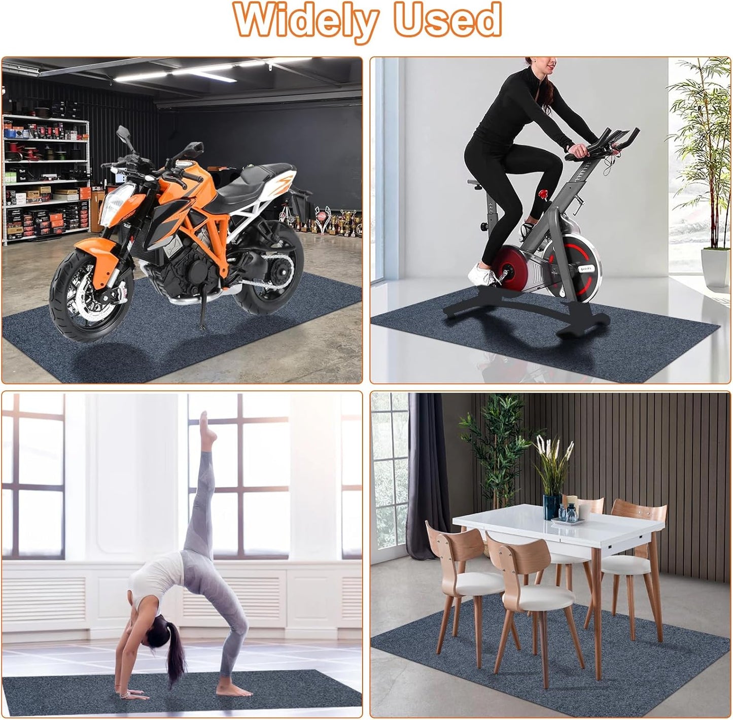 64 X 32 Inch Heavy Duty Oil Spill Mat, 6.5mm Thickened Garage Floor Mat for Under Car, 1/4" Waterproof Rubber Backing Absorbs Oil Quickly, Washable, Reusable, Durable, Non-Slip