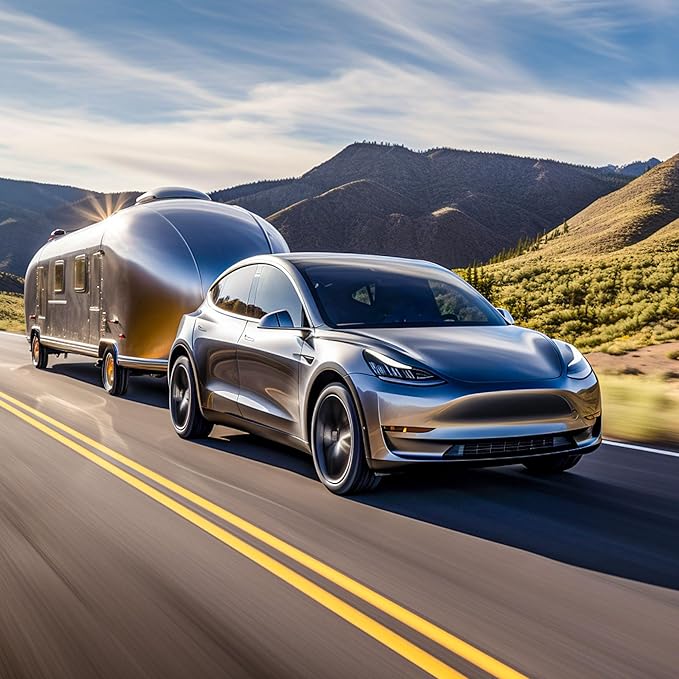 LOCAME Class 3 Trailer Hitch Compatible with Tesla Model Y 2020-2024, 2 Inch Rear Towing Hitches Receiver Powder Coated Black