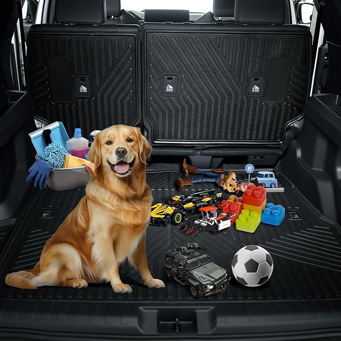 LASFIT Trunk Mat&Backrest Mat for Toyota 4Runner 2025-2026 5-Seater Gas Only(Not Fit Hybrid or 7-Seater), All Weather TPE Custom Fit Cargo Liner for 6th gen 4Runner SR5/TRD/Limited Cargo Mat