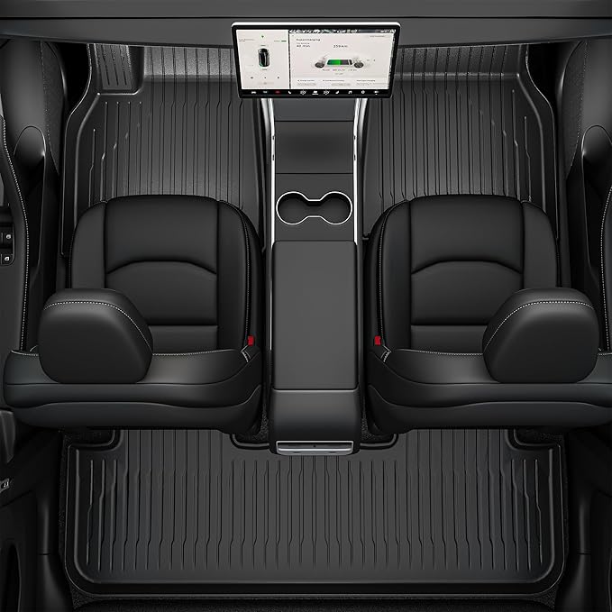 YITAMOTOR Floor Mats Fit for Model Y Juniper 5-Seater (NOT for 7-Seat), 9PCS TPE All-Weather Car Mats Full Set Interior Accessories with 1st & 2nd Row, Back Seat Mats and Cargo Liner