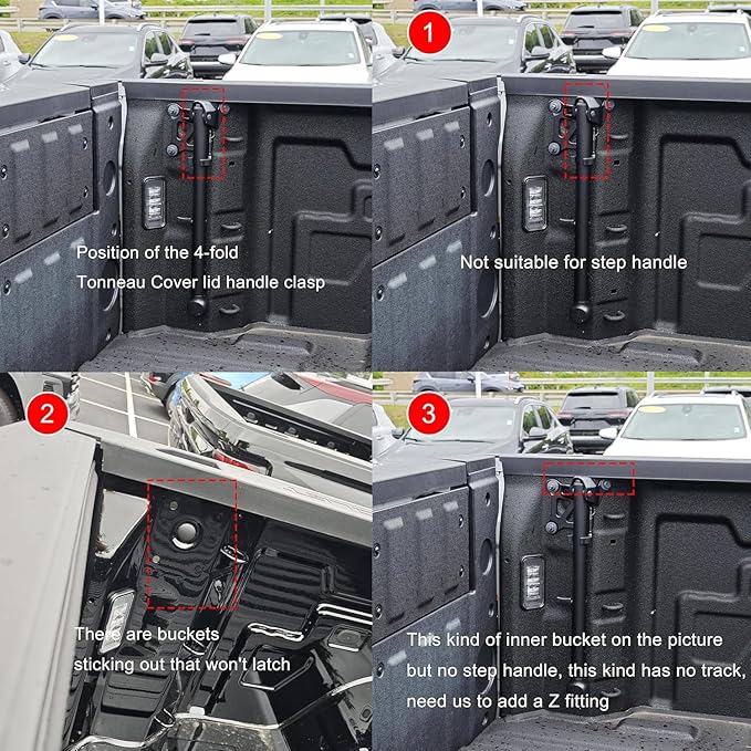 Fiberglass Hard Tri Truck Bed Tonneau Cover Compatible for 2019-2024 2025 Chevy Silverado/GMC Sierra 1500 Fleetside 3-Fold 6.5FT 78.9Inch