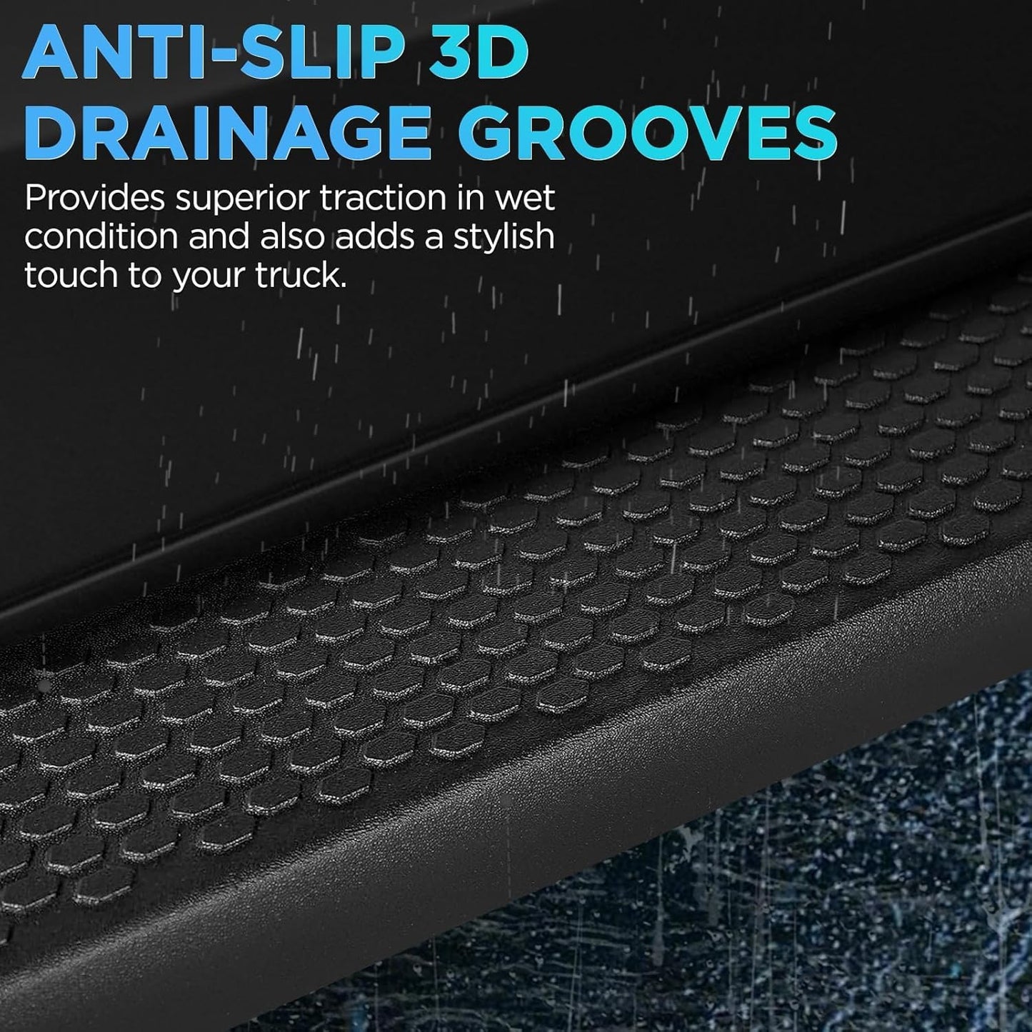 PZ 7" Running Boards Compatible with 2018-2025 Jeep Wrangler JL 4 Door, Matte Black Side Steps Nerf Bars