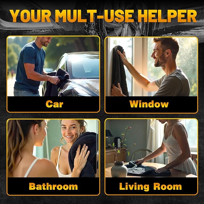 Microfiber Towels for Cars, 2 Pack 1200GSM Car Drying Towel(24″x 36″), Dual Sided Drying Towels Car Detailing, Ultra Absorbent Car Cleaning Towel, No Streak, No Scratch, No Water Spots