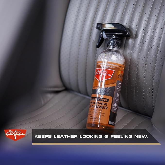 Jay Leno's Garage Leather Cleaner – Deep-Cleaning Leather Seat Cleaner for Car Interior, pH-Balanced Car Refresher That Gently Cleans, Lifts Grime, Refurbish and Restores All Leather Surfaces (16 oz)
