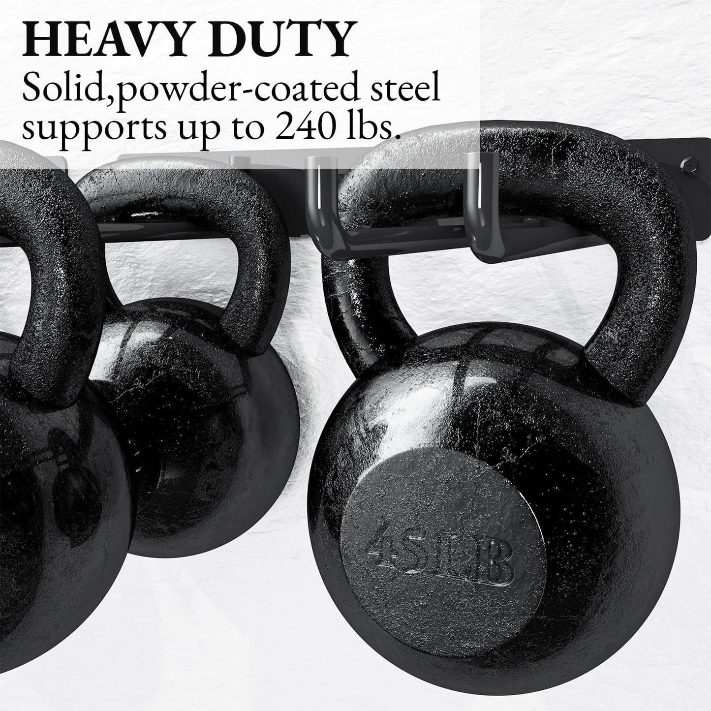 Garage Storage Organization Wall Mount, Heavy Duty Folding Chair Storage, Garden Tool Hanger for Patio, Beach & Camping Chairs Organizer Hooks, Holds 240 lbs - 2 Pack