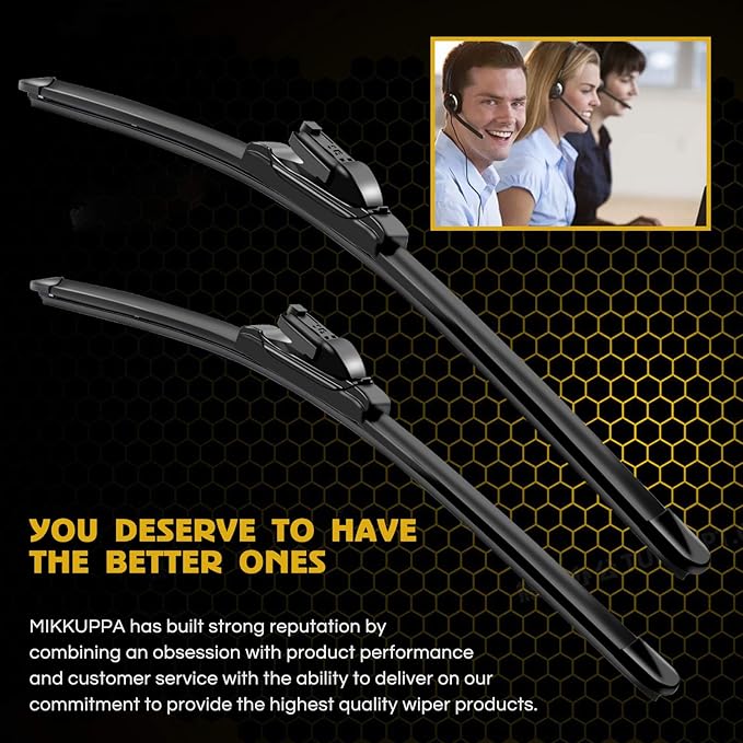 MIKKUPPA 24"+19" Windshield Wipers - Replacement for 2005-2010 VW Jetta Passat, 2005-2011 GTI, 2005-2008 Golf, 2004-2007 Touareg - All Season Wiper Blades, Pack of 2