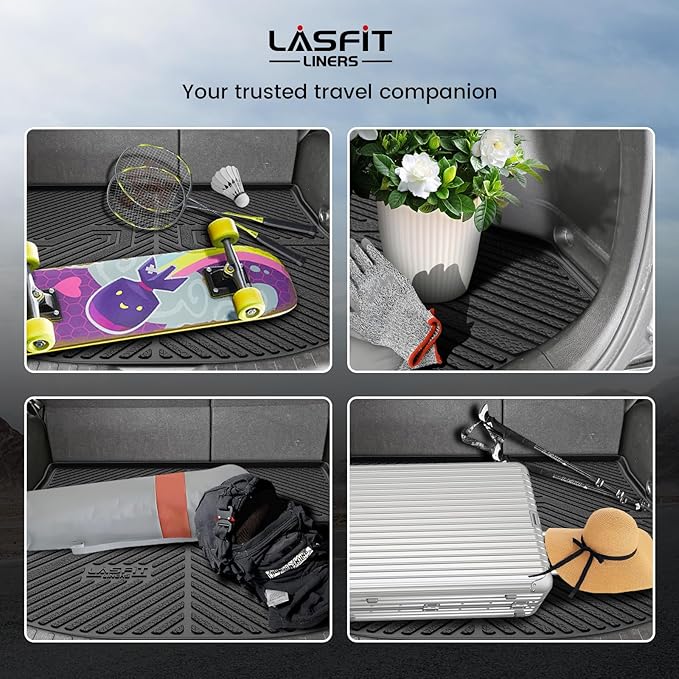 LASFIT Cargo Liner for Toyota RAV4 2013-2018 TPE All Weather Custom Fit Rear Trunk Mat for RAV 4 2013/2014/2015/2016/2017/2018 Gas Hybrid and Prime Accessories, Black