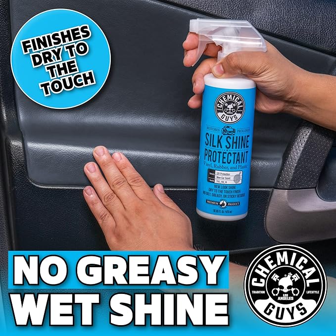 Chemical Guys Silk Shine Tire and Trim Dressing and Protectant – Non Greasy Spray for Vinyl, Plastic and Rubber Surfaces – Restores Shine and Protection for Cars, Trucks, Motorcycles and RVs, 128 oz