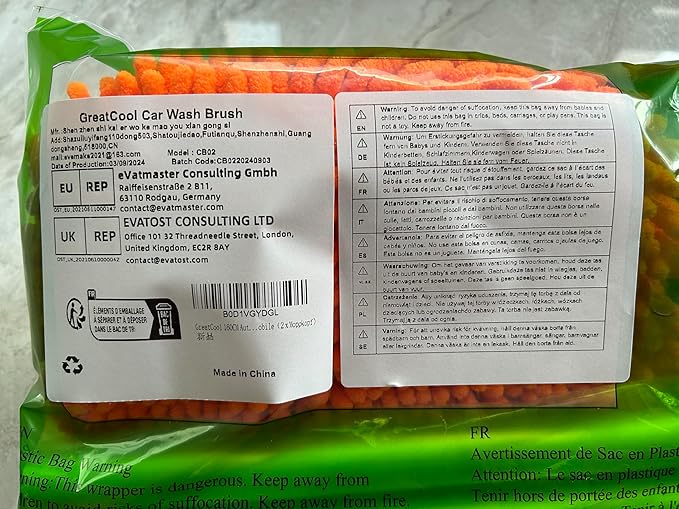 62" Car Wash Brush Mop Kit with Long Handle, 2 in 1 Chenille Microfiber Sponge Mitt Cleaning Detailing Duster for Washing Cars Truck SUV RV Caravans and Household(2 x Mop Head) (Orange)